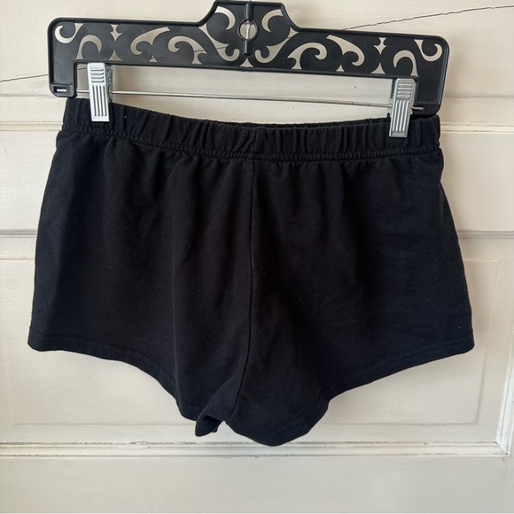 RUN DMC Black Sweat Shorts Terry Cloth Elastic Waist Licensed Womens Small - Picture 3 of 6